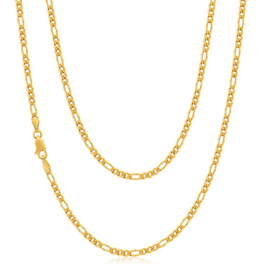 9ct Yellow Solid Gold Alluring Figaro Chain