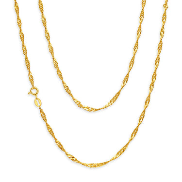 9ct Yellow Solid Gold Singapore 45cm Chain 40 Gauge