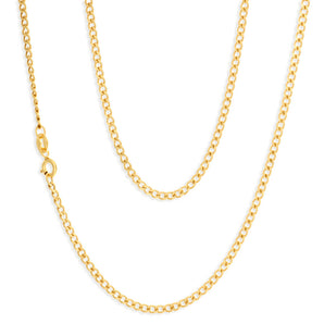9ct Yellow Gold 55cm 60 Gauge Flat Curb Chain