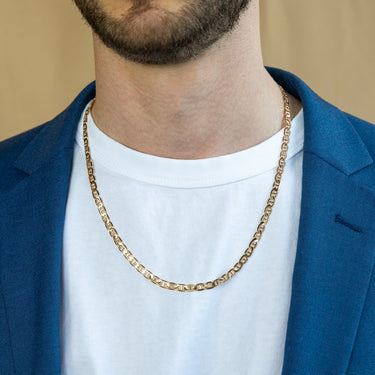 9ct Alluring Yellow Solid Gold 55cm Anchor Chain