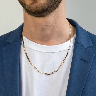 9ct Yellow Solid Gold 55cm  "Cronos" Curb Chain