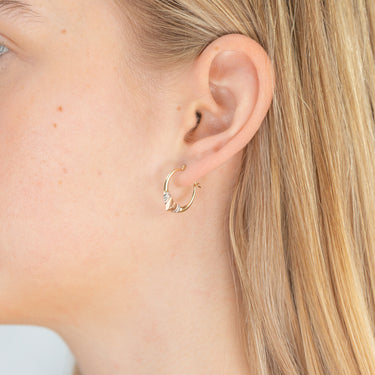 9ct Yellow Gold, White Gold & Rose Gold Love Hoop Earrings