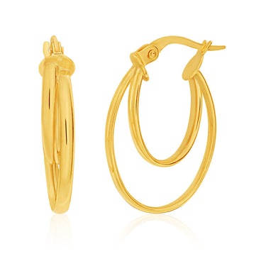 9ct Yellow Gold Double Hoop Earrings