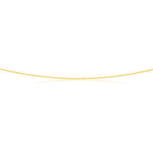 9ct Yellow Solid Gold 1.6mm Belcher Chain 45cm