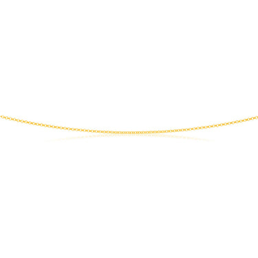 9ct Yellow Solid Gold 1.6mm Belcher Chain 45cm