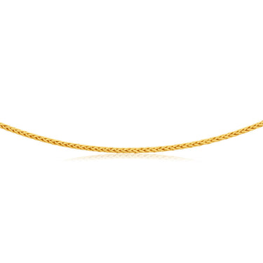 9ct Yellow Gold Wheat Diamond Cut 50 Gauge 50cm Chain