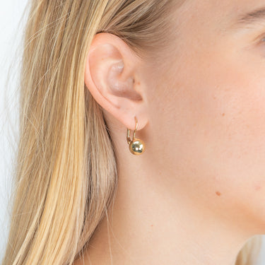 9ct Yellow Gold Euroball Drop Earrings