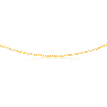 9ct Yellow Solid Gold Curb Double Diamond Cut 45cm Chain 40gauge