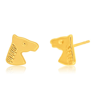 9ct Yellow Gold Horse Head Studs