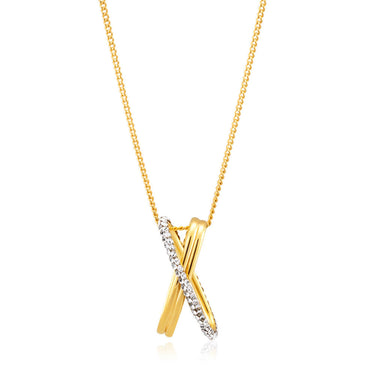 9ct Yellow Gold & White Gold Crystal Pendant