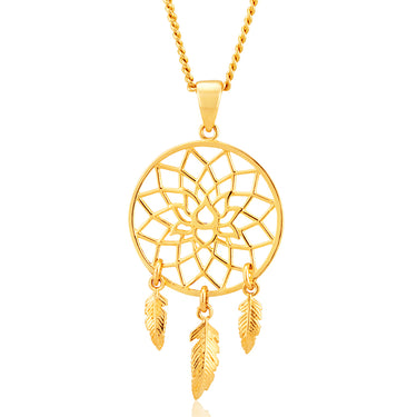 9ct Yellow Gold Fancy Dream Catcher Pendant