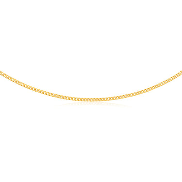 9ct Yellow Solid Gold Flat Bevelled Curb 55cm Chain 120gauge
