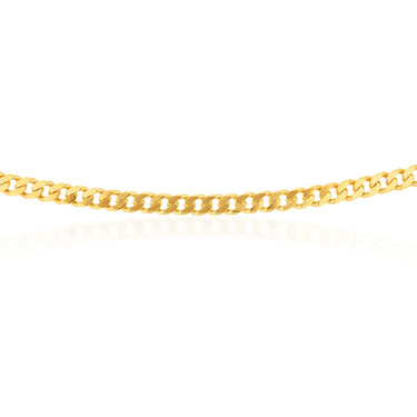 9ct Yellow Solid Gold Flat Bevelled Curb 55cm Chain 180gauge