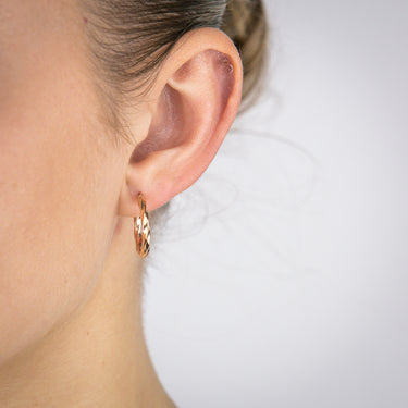 9ct Rose Gold twist 15mm Hoops Earrings