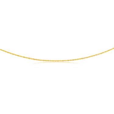 9ct Yellow Gold 45cm Rope Link Chain