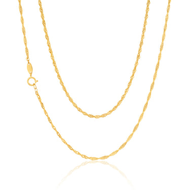 9ct Yellow Gold 45cm Rope Link Chain
