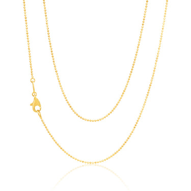 9ct Yellow Gold Dicut Balls 45cm Chain