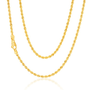 9ct Yellow Gold 45cm Rope Chain 50Gauge