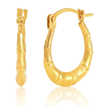 9ct Yellow Gold Di Cut Hoop Earrings
