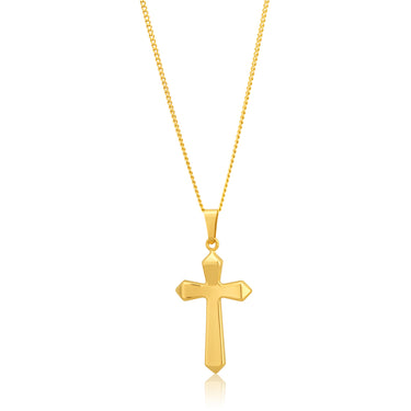 9ct Yellow Gold Plain Cross 9y