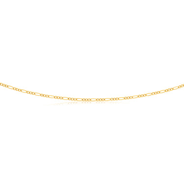 9ct Yellow Gold 3:1 Figaro 45cm Chain 50Gauge