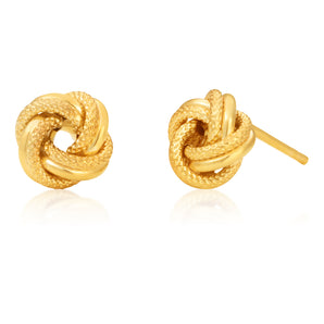 9ct Yellow Gold Knot Stud
