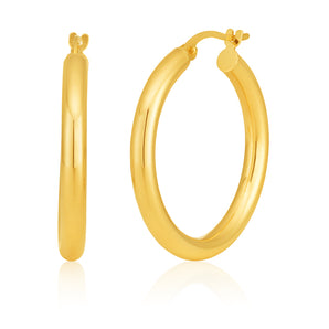 9ct Yellow Gold 20mm Plain Hoop Earring