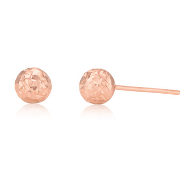 9ct Rose Gold 5mm Diamond Cut Studs