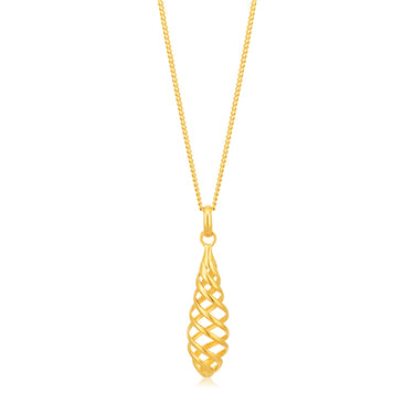 9ct Yellow Gold Spiral 3.5cm Pendant