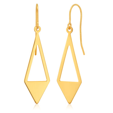 9ct Yellow Gold Open Triangle Drop Earrings