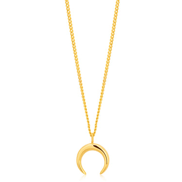 9ct Yellow Gold Crescent Moon Pendant