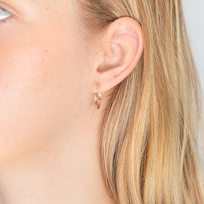 9ct Rose Gold Diamond Cut 15mm Hoop Earrings