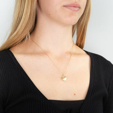 9ct Yellow Gold Etched Cross Heart Locket