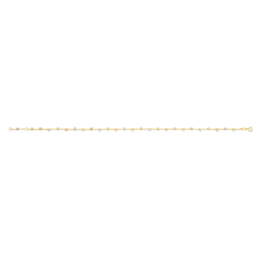 9ct Yellow Gold Ball Charms on 27cm Trace Link Anklet
