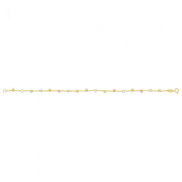 9ct Yellow Gold Trace Link Ball Charms 19cm Bracelet