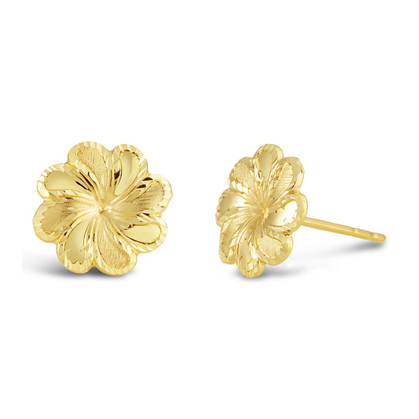9ct Yellow Gold Small Flower Stud Earrings ICE Jewellery