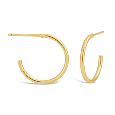 9ct Yellow Gold Plain Half Hoop Stud Earrings