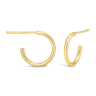 9ct Yellow Gold Twisted Half Hoop Stud 10MM Earrings