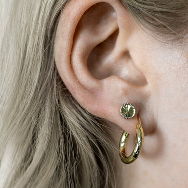 9ct Yellow Gold Diamond Cut 15MM Hoop Earrings