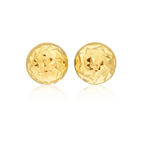 9ct Yellow Gold Diamond Cut Half Round 5mm Stud Earrings