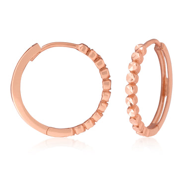 9ct Rose Gold Hoop Patterned Earrings