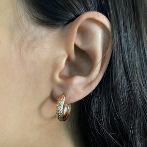 9ct Rose Gold Diamond Cut Hoop Earrings