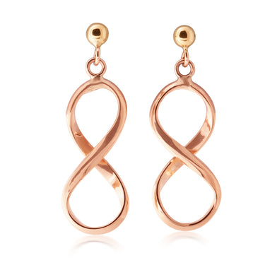 9ct Yellow Gold Plain Twist Drop Earrings