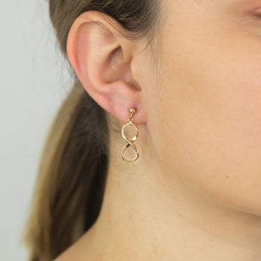 9ct Yellow Gold Plain Twist Drop Earrings