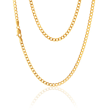 9ct Yellow Solid Gold 50cm Curb Chain