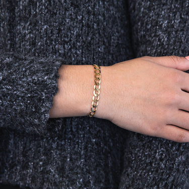 9ct Yellow Gold 21cm Curb Bracelet