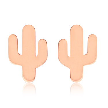 9ct Yellow Gold Cactus Stud Earrings