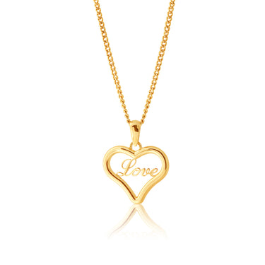 9ct Yellow Gold Love Heart Pendant