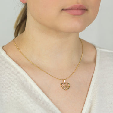 9ct Yellow Gold Love Hearts Pendant