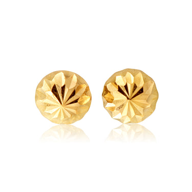 9ct Yellow Gold Round Stud Earrings